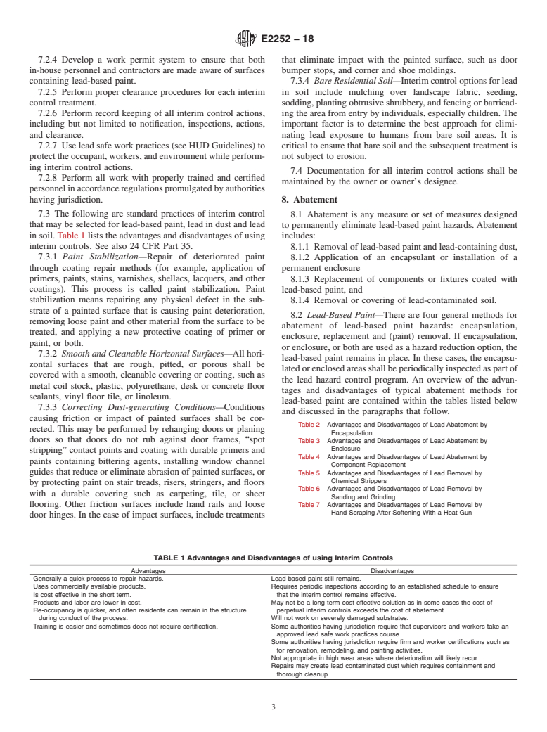 ASTM E2252-18 - Standard Practice for Selection of Lead Hazard Reduction Methods for Identified Risks  in Residential Housing or Child Occupied Facilities