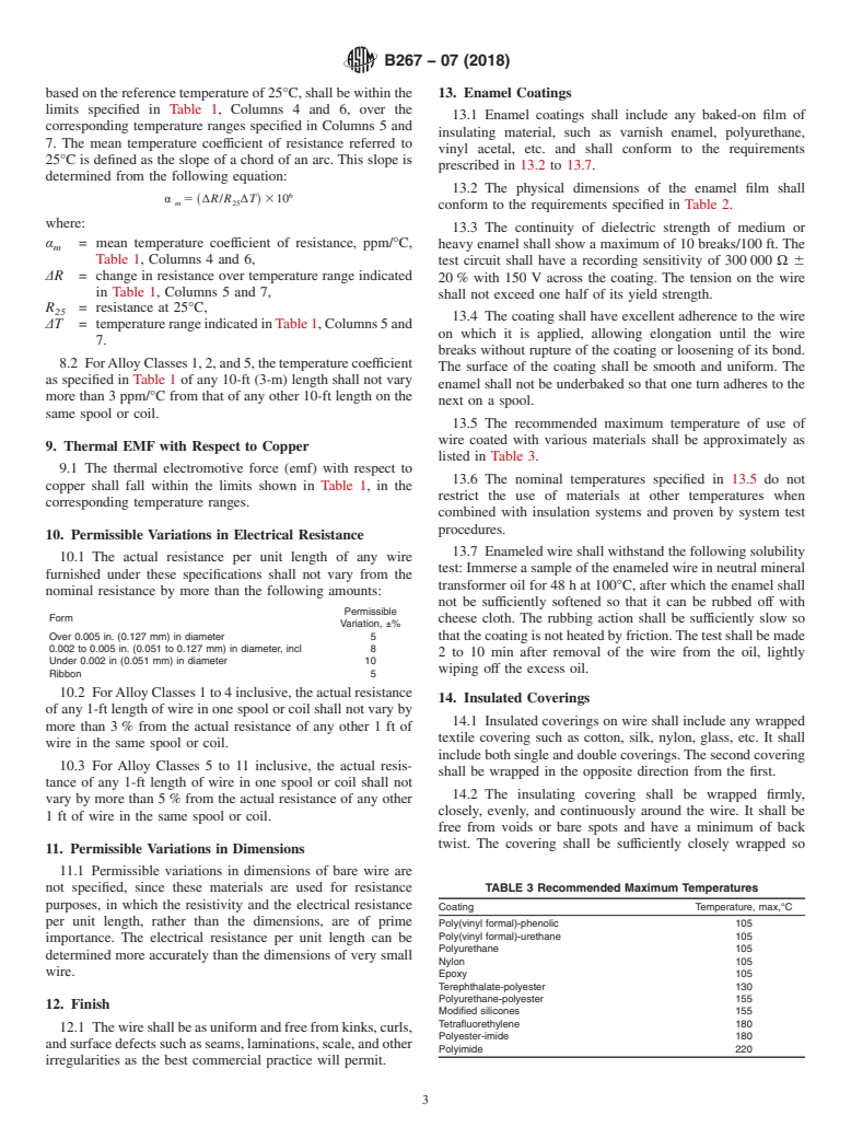 ASTM B267-07(2018) - Standard Specification for Wire for Use In Wire-Wound Resistors