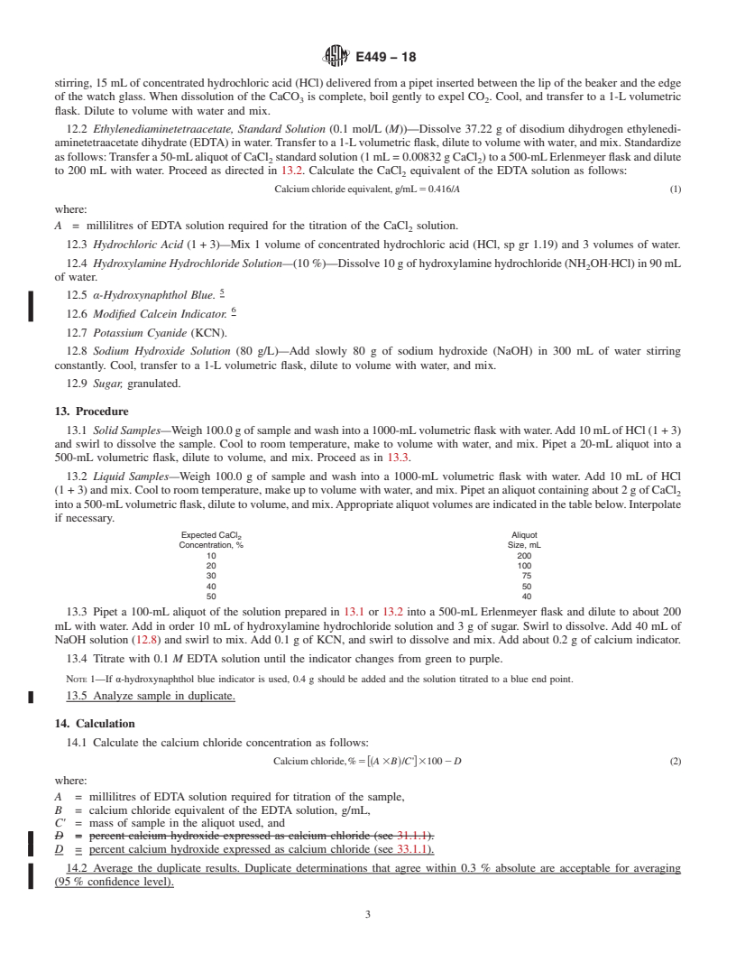 REDLINE ASTM E449-18 - Standard Test Methods for Analysis of Calcium Chloride