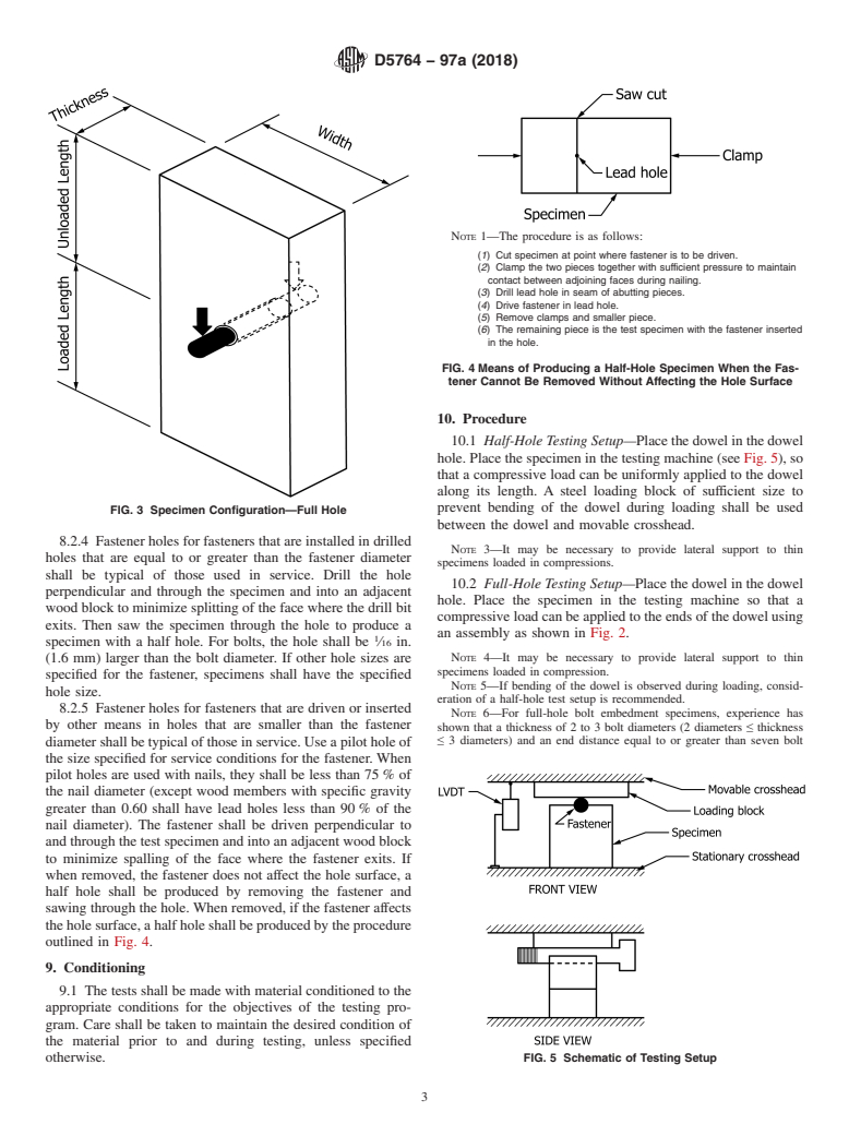 ASTM D5764-97a(2018) - Standard Test Method for  Evaluating Dowel-Bearing Strength of Wood and Wood-Based Products