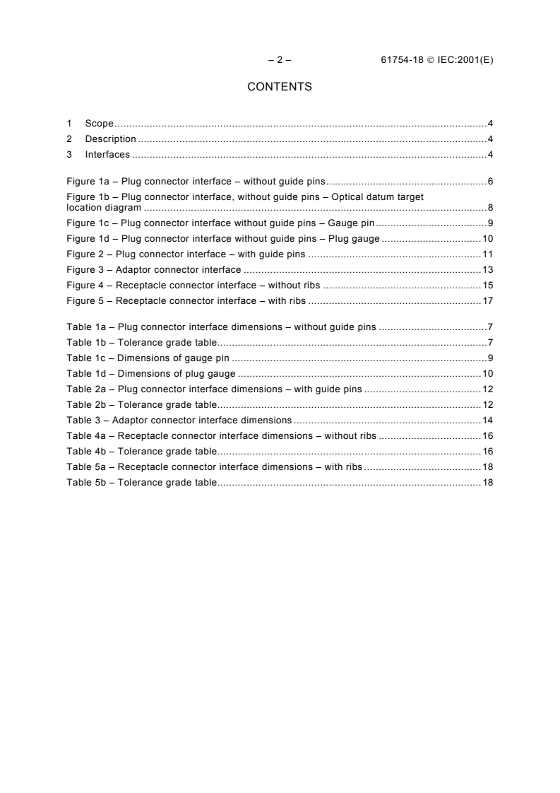 IEC 61754-18:2001 IEC 61754-18:2001 - Fibre optic connector interfaces - Part 18: Type MT-RJ connector family
Released:12/6/2001
Isbn:2831860946 - Page 4 preview