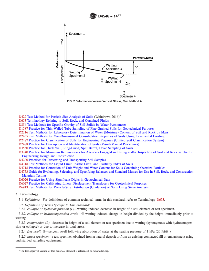 REDLINE ASTM D4546-14e1 - Standard Test Methods for  One-Dimensional Swell or Collapse of Soils