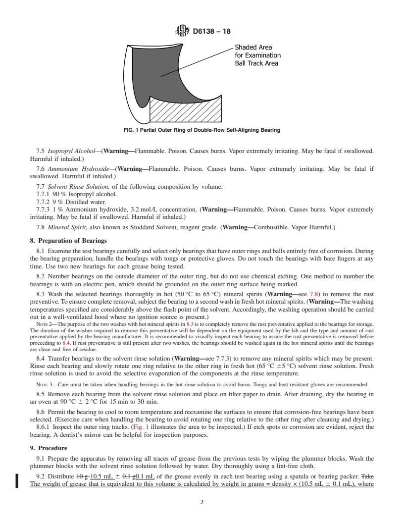 REDLINE ASTM D6138-18 - Standard Test Method for  Determination of Corrosion-Preventive Properties of Lubricating   Greases Under Dynamic Wet Conditions (Emcor Test)