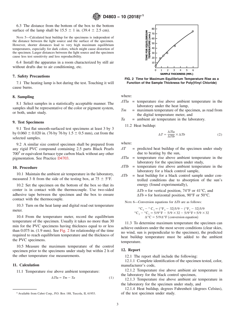 ASTM D4803-10(2018)e1 - Standard Test Method for  Predicting Heat Buildup in PVC Building Products