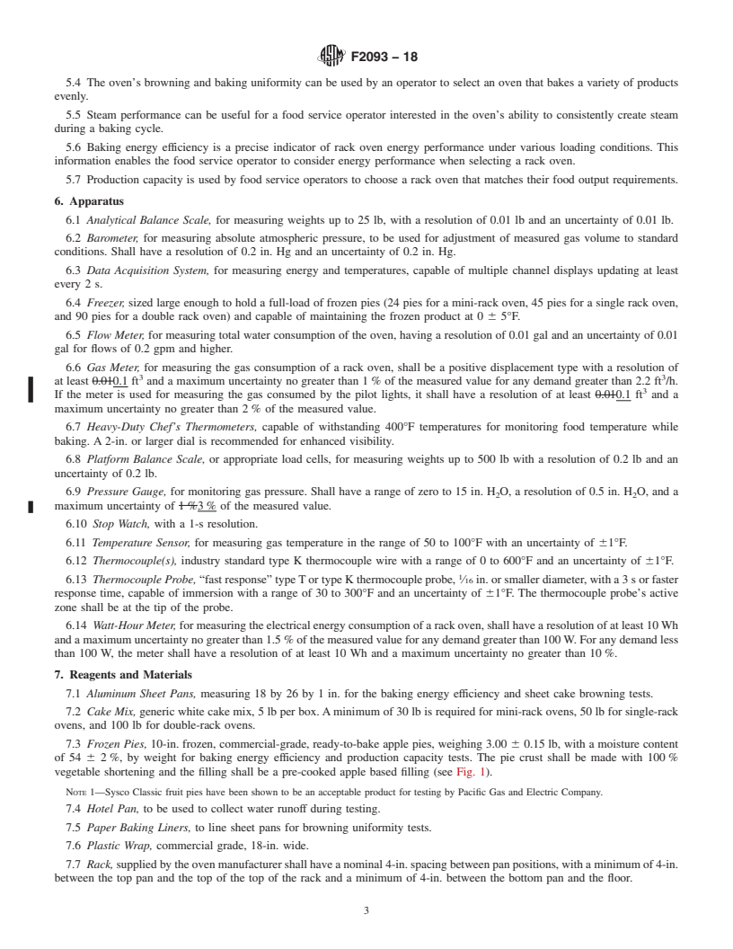 REDLINE ASTM F2093-18 - Standard Test Method for  Performance of Rack Ovens