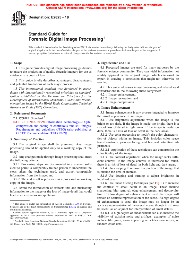 ASTM E2825-18 - Standard Guide for  Forensic Digital Image Processing