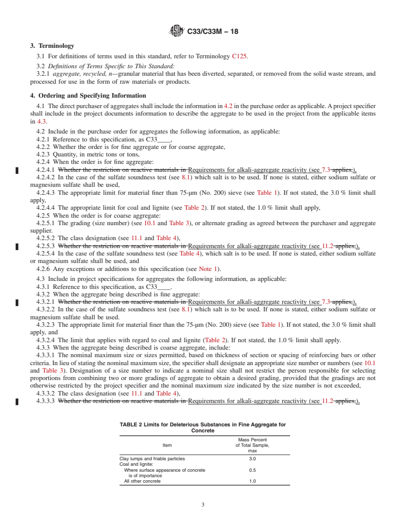 REDLINE ASTM C33/C33M-18 - Standard Specification for  Concrete Aggregates