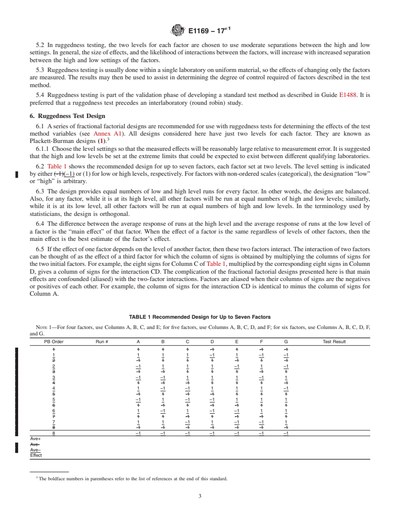REDLINE ASTM E1169-17e1 - Standard Practice for  Conducting Ruggedness Tests