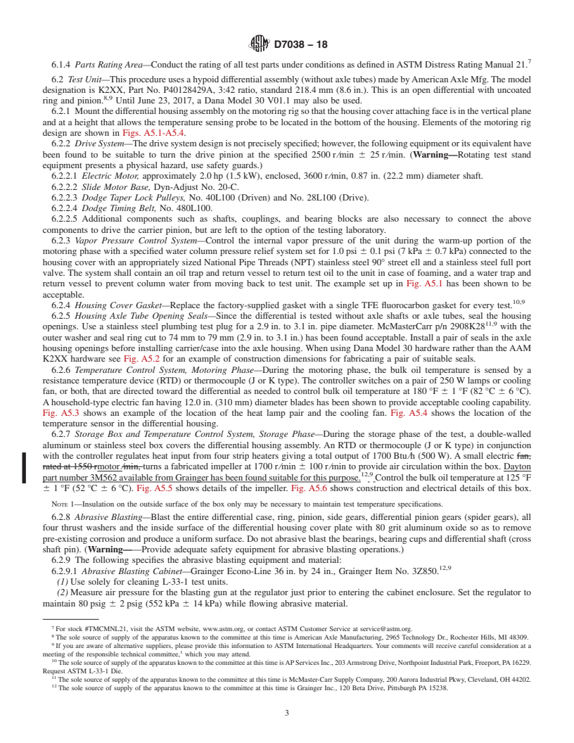 REDLINE ASTM D7038-18 - Standard Test Method for  Evaluation of Moisture Corrosion Resistance of Automotive Gear  Lubricants