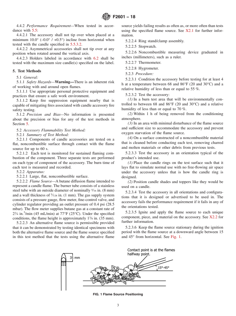 ASTM F2601-18 - Standard Specification for  Fire Safety for Candle Accessories