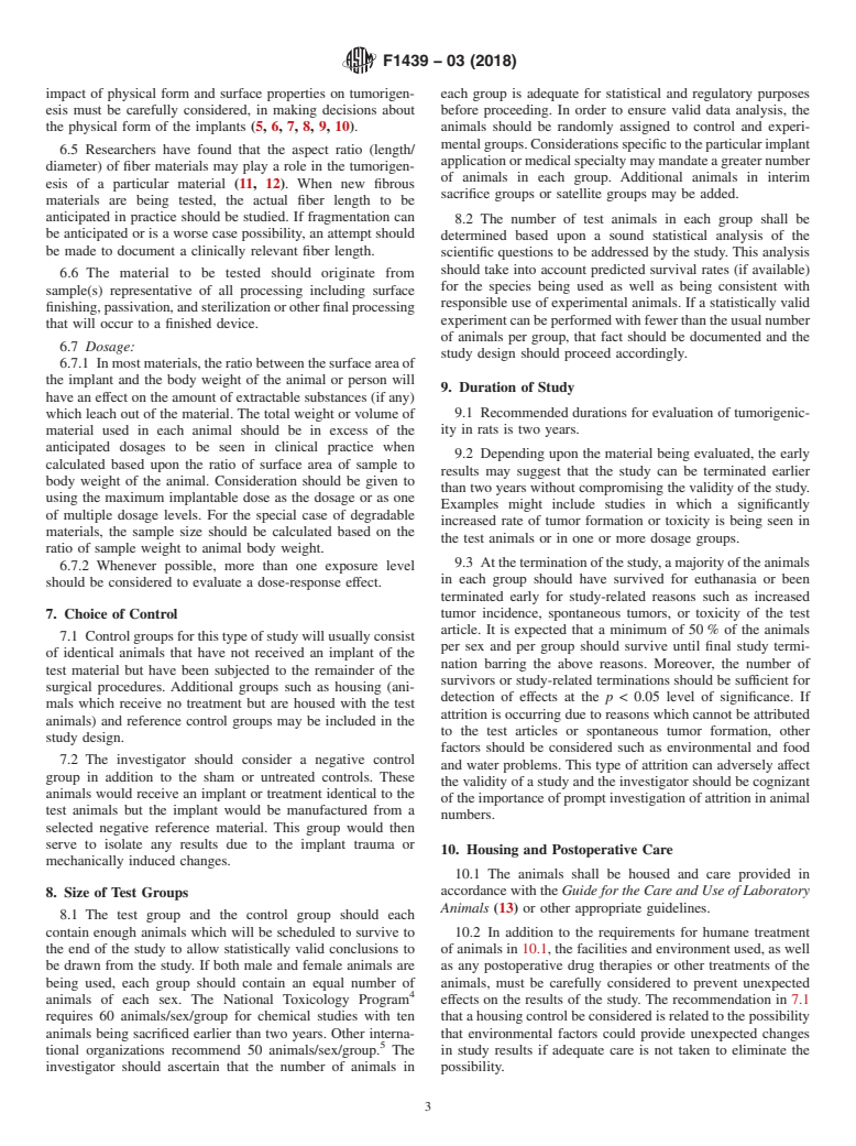 ASTM F1439-03(2018) - Standard Guide for  Performance of Lifetime Bioassay for the Tumorigenic Potential  of Implant Materials