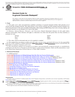 ASTM F2480-18 REDLINE ASTM F2480-18 - Standard Guide for In-ground Concrete Skatepark - Page 1 preview