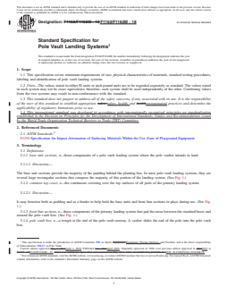 ASTM F1162/F1162M-18 REDLINE ASTM F1162/F1162M-18 - Standard Specification for Pole Vault Landing Systems - Page 1 preview