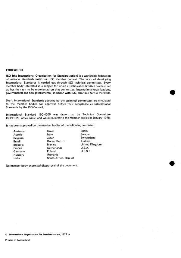 ISO 4206:1977 ISO 4206:1977 - Counterbores with parallel shanks and solid pilots - Page 2 preview