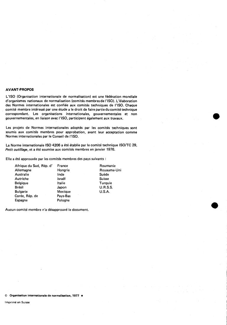 ISO 4206:1977 ISO 4206:1977 - Counterbores with parallel shanks and solid pilots
Released:2/1/1977 - Page 2 preview