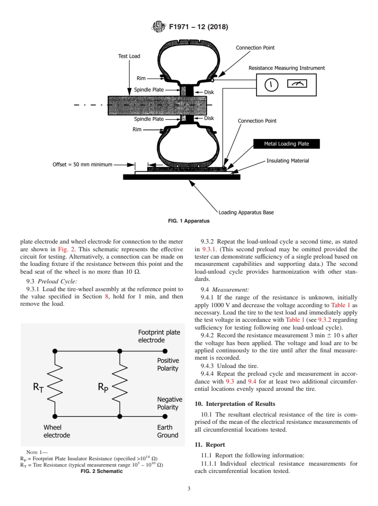 ASTM F1971-12(2018) - Standard Test Method for  Electrical Resistance of Tires Under Load On the Test Bench