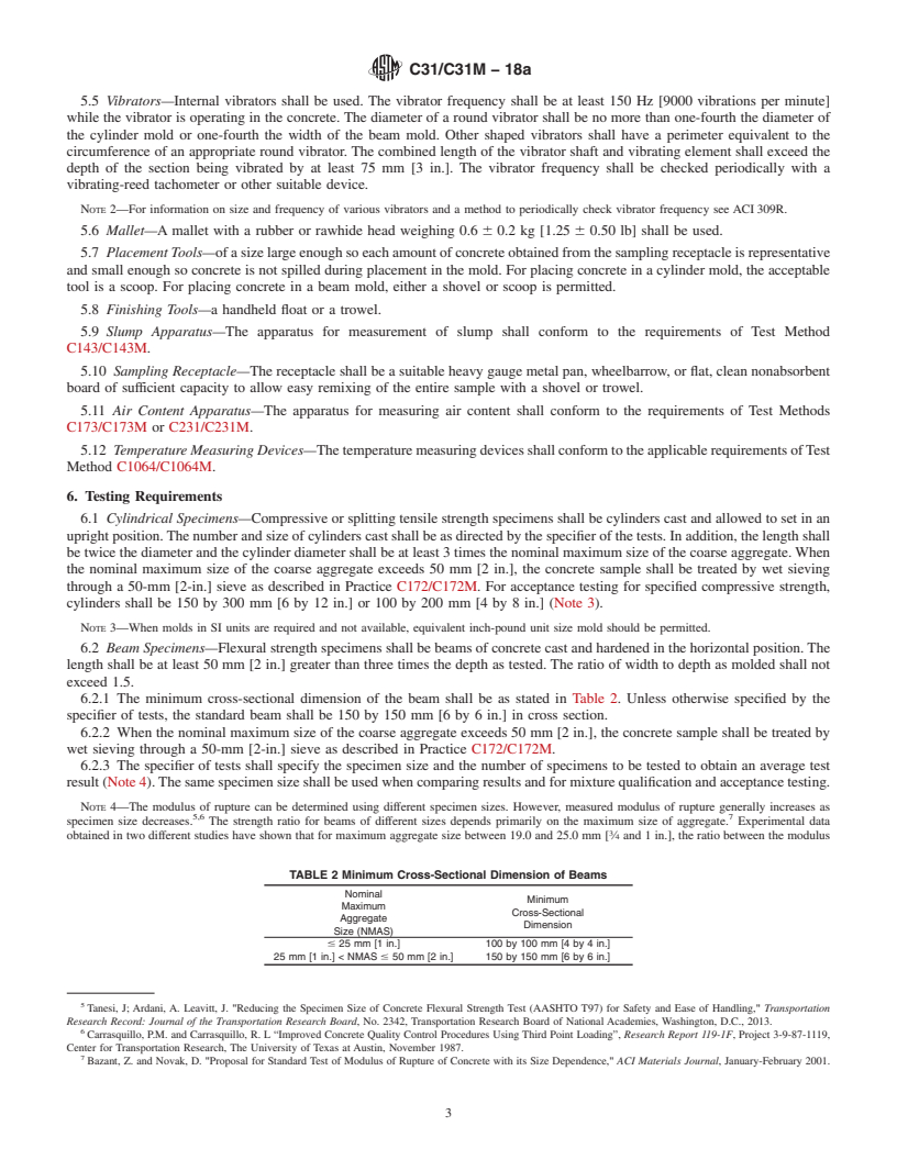 REDLINE ASTM C31/C31M-18a - Standard Practice for  Making and Curing Concrete Test Specimens in the Field