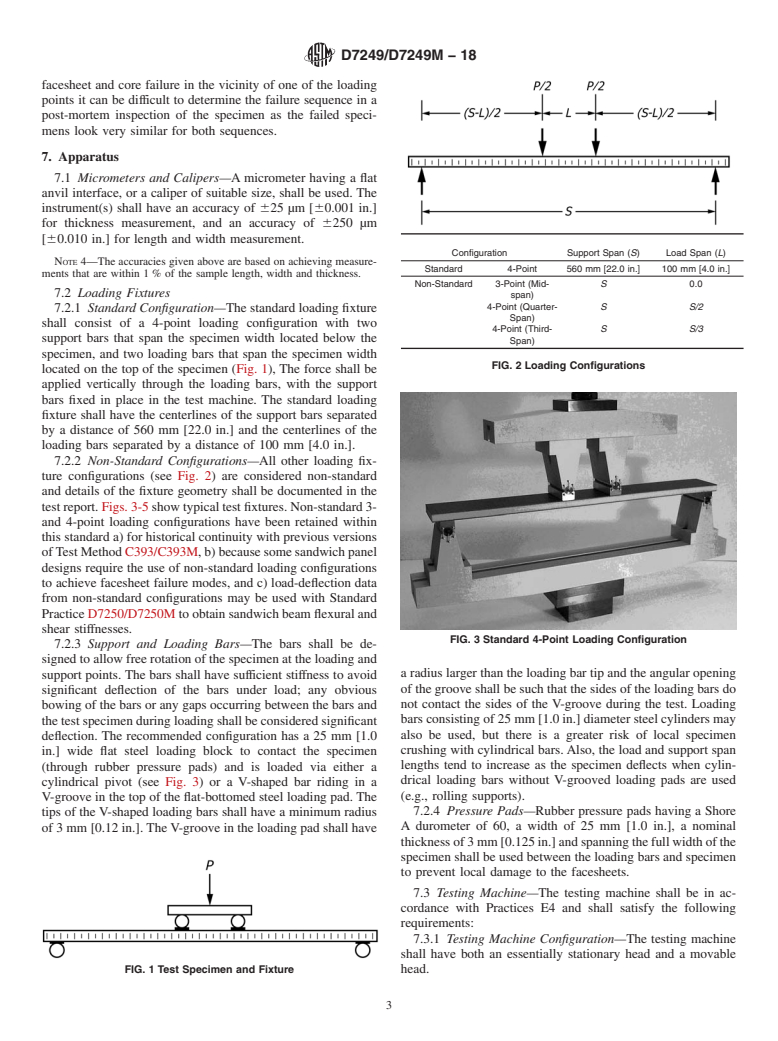 ASTM D7249/D7249M-18 - Standard Test Method for Facesheet Properties of Sandwich Constructions by Long Beam  Flexure