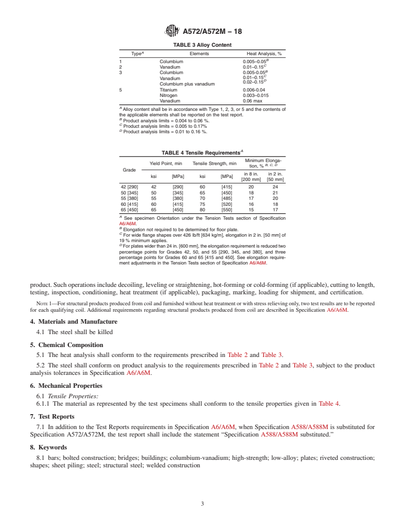 REDLINE ASTM A572/A572M-18 - Standard Specification for  High-Strength Low-Alloy Columbium-Vanadium Structural Steel