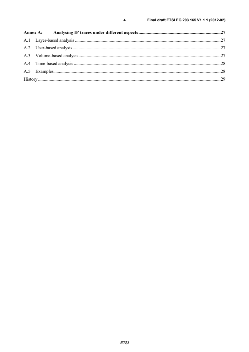 kSIST-V ETSI/prEG 203 165 V1.1.1:2012 eg_203165v010101m - Speech and multimedia Transmission Quality (STQ); Throughput Measurement Guidelines - Page 4 preview