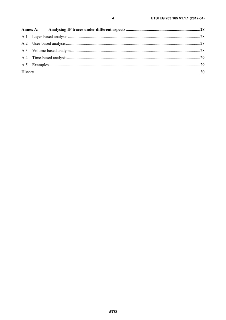 kSIST-V ETSI/prEG 203 165 V1.1.1:2012 eg_203165v010101p - Speech and multimedia Transmission Quality (STQ); Throughput Measurement Guidelines - Page 4 preview