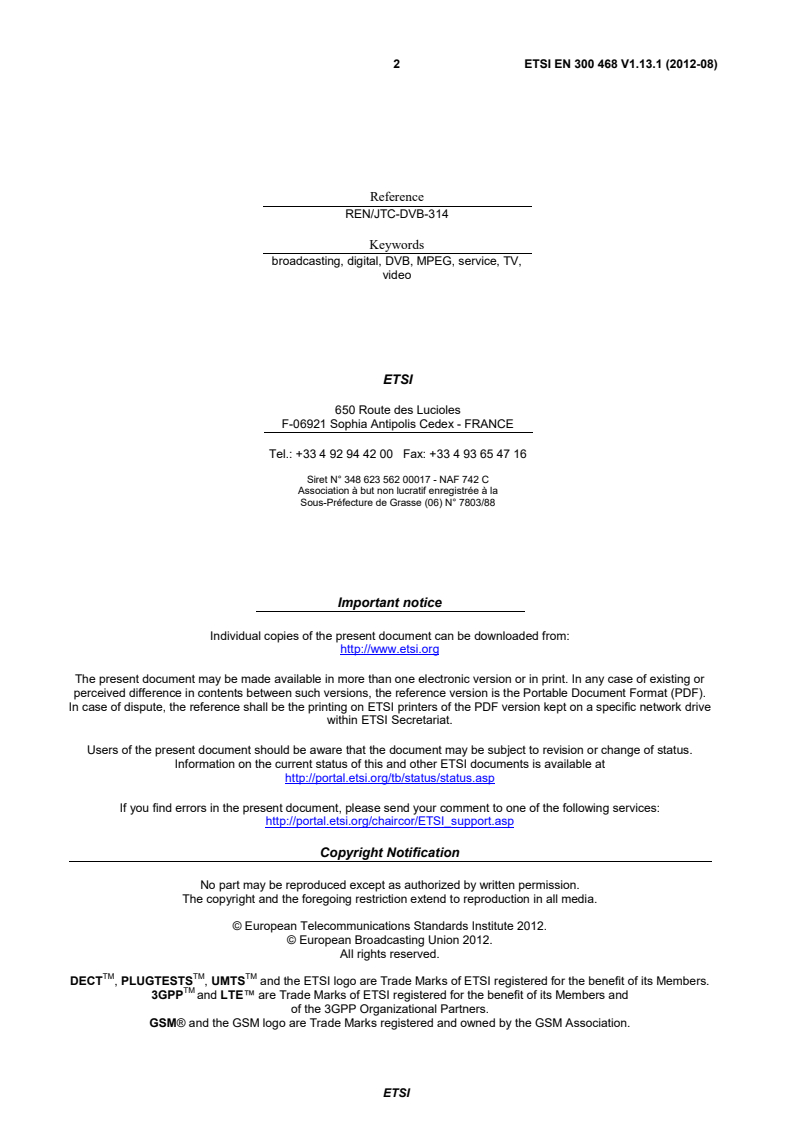 en_300468v011301p - Digital Video Broadcasting (DVB); Specification for Service Information (SI) in DVB systems