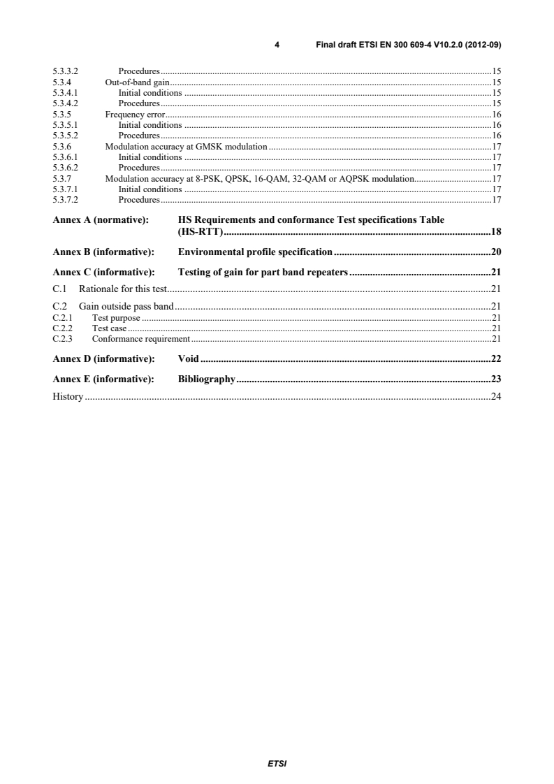 SIST EN 300 609-4 V10.2.1:2013 en_30060904v100200v - Global System for Mobile communications (GSM); Part 4: Harmonized EN for GSM Repeaters covering the essential requirements of article 3.2 of the R&TTE Directive - Page 4 preview