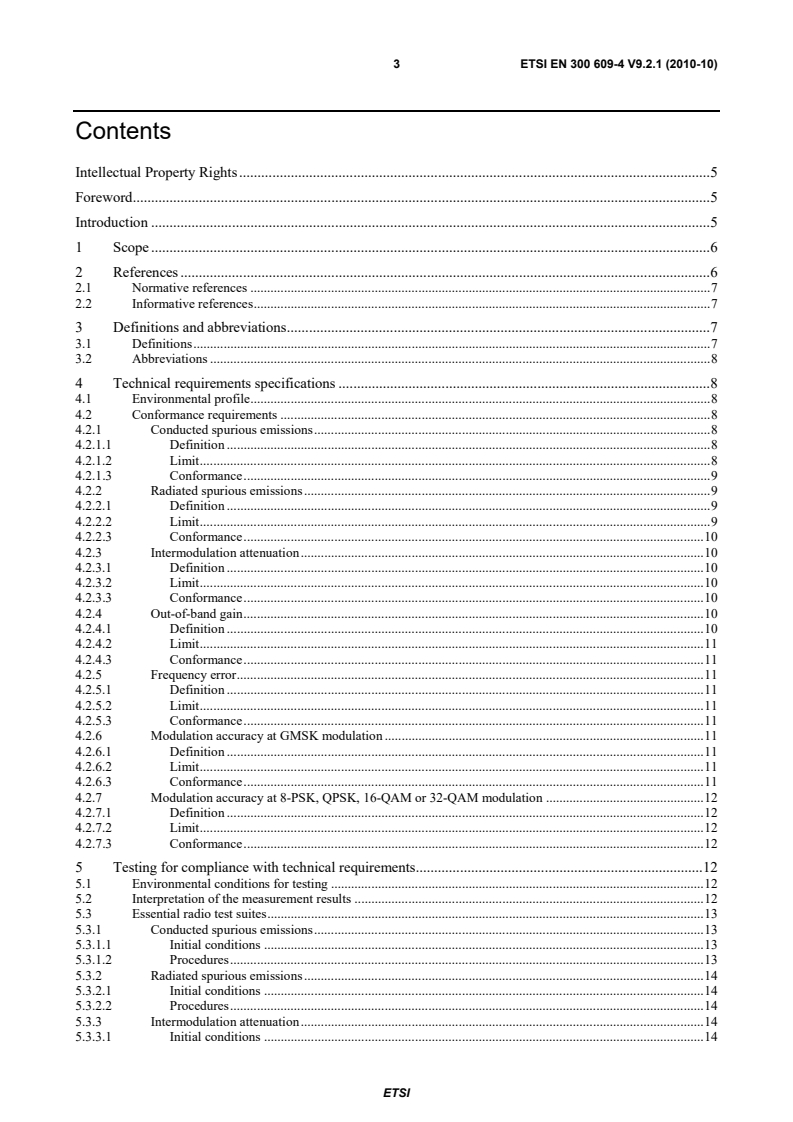 SIST EN 300 609-4 V9.2.1:2010 en_30060904v090201p - Global System for Mobile communications (GSM); Part 4: Harmonized EN for GSM Repeaters covering the essential requirements of article 3.2 of the R&TTE Directive - Page 3 preview