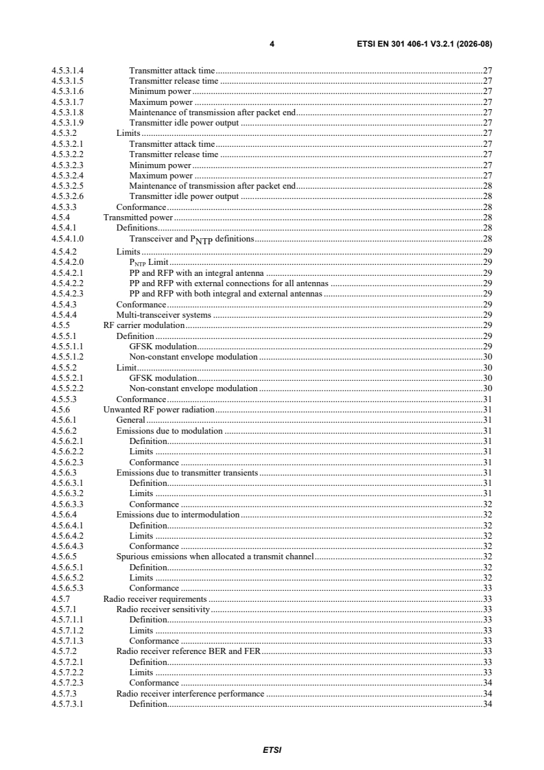 SIST EN 301 406-1 V3.2.1:2026 ETSI EN 301 406-1 V3.2.1 (2026-08) - <empty> - Page 4 preview