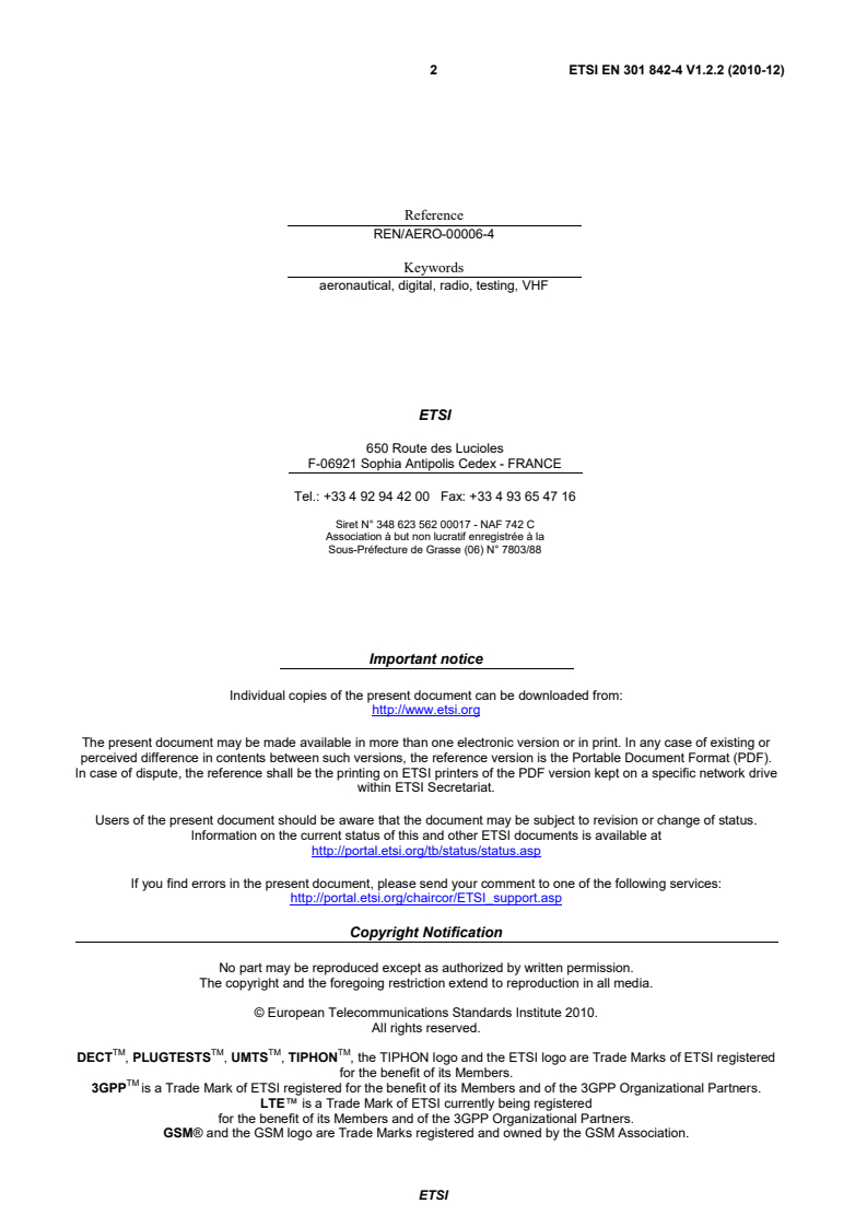 ETSI EN 301 842-4 V1.2.2 (2010-12) en_30184204v010202p - VHF air-ground Digital Link (VDL) Mode 4 radio equipment; Technical characteristics and methods of measurement for ground-based equipment; Part 4: Point-to-point functions