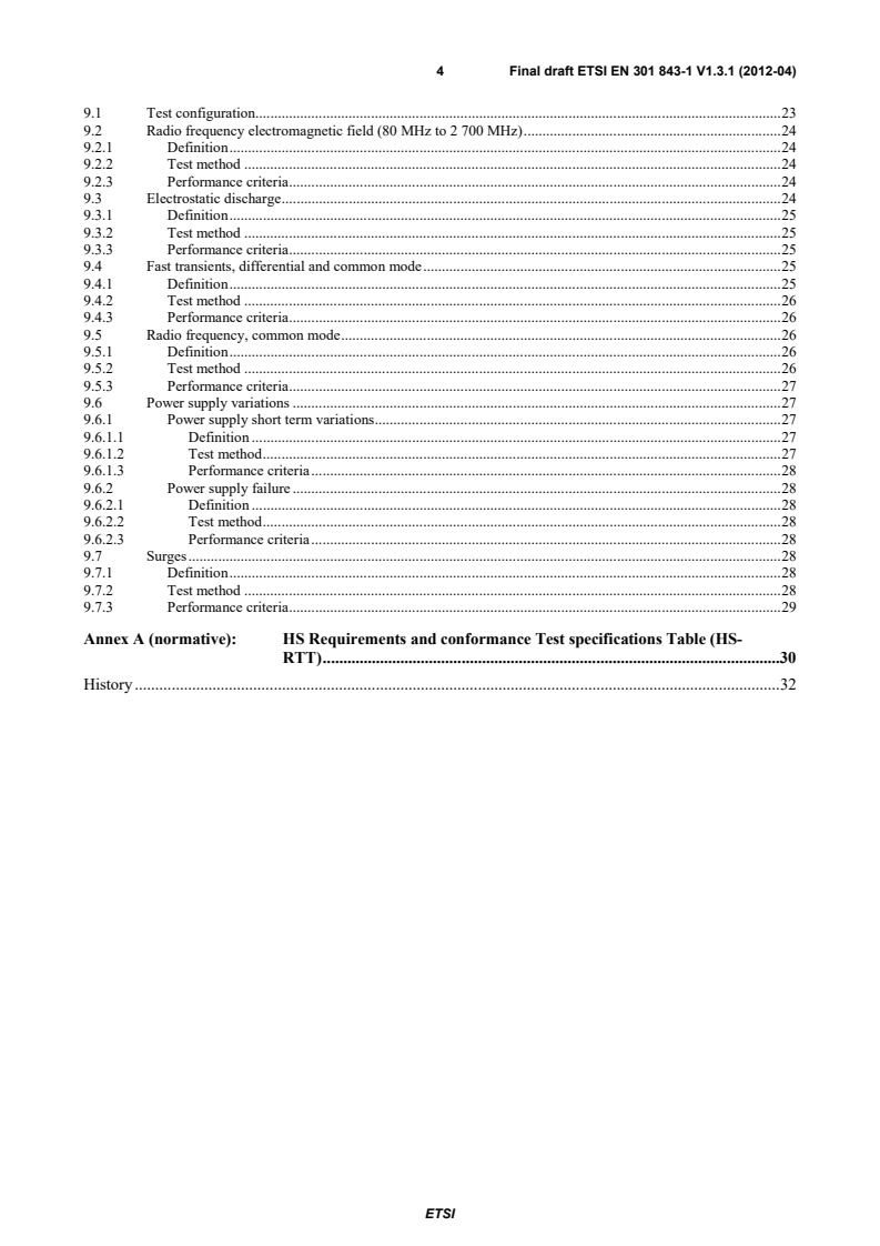 SIST EN 301 843-1 V1.3.1:2012 en_30184301v010301o - Electromagnetic compatibility and Radio spectrum Matters (ERM); ElectroMagnetic Compatibility (EMC) standard for marine radio equipment and services; Part 1: Common technical requirements - Page 4 preview