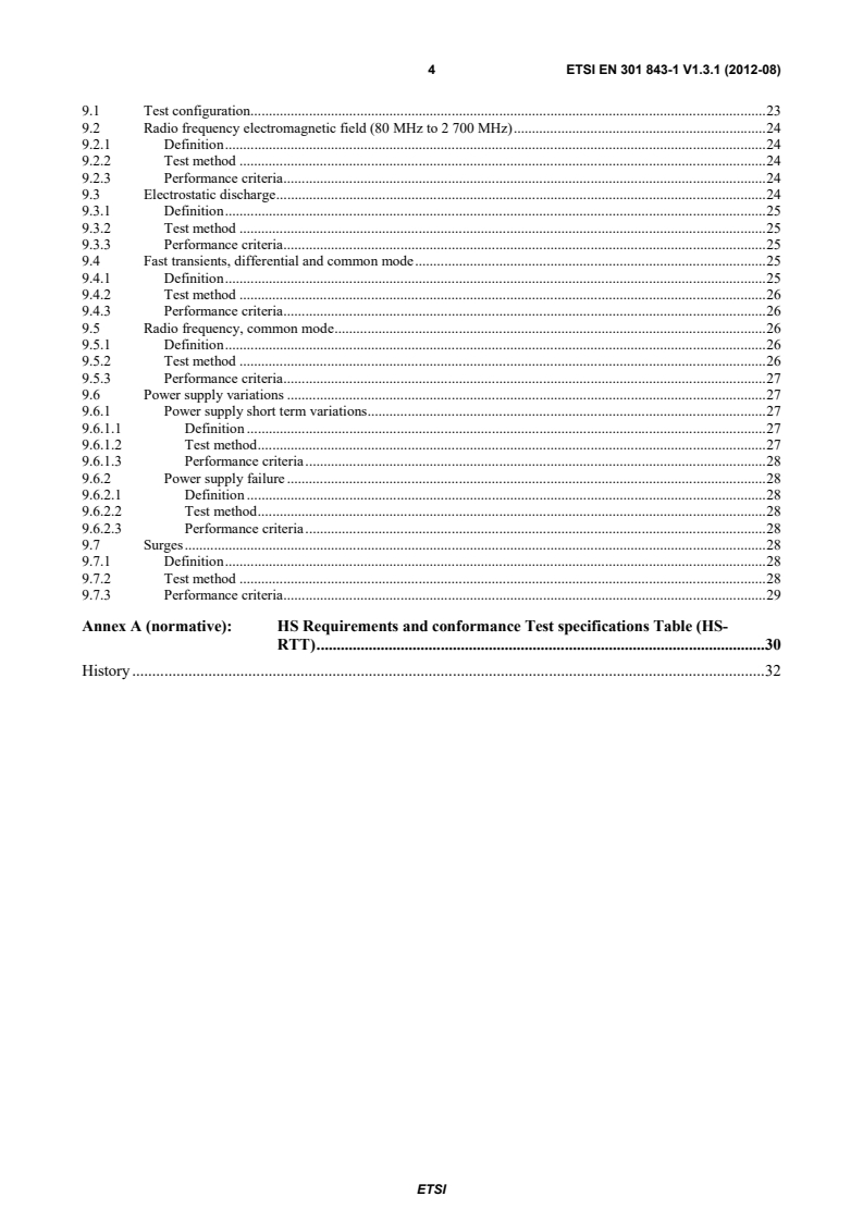 SIST EN 301 843-1 V1.3.1:2012 en_30184301v010301p - Electromagnetic compatibility and Radio spectrum Matters (ERM); ElectroMagnetic Compatibility (EMC) standard for marine radio equipment and services; Part 1: Common technical requirements - Page 4 preview