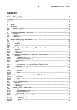 en_301893v010601p - Broadband Radio Access Networks (BRAN); 5 GHz high performance RLAN; Harmonized EN covering the essential requirements of article 3.2 of the R&TTE Directive - Page 3 preview