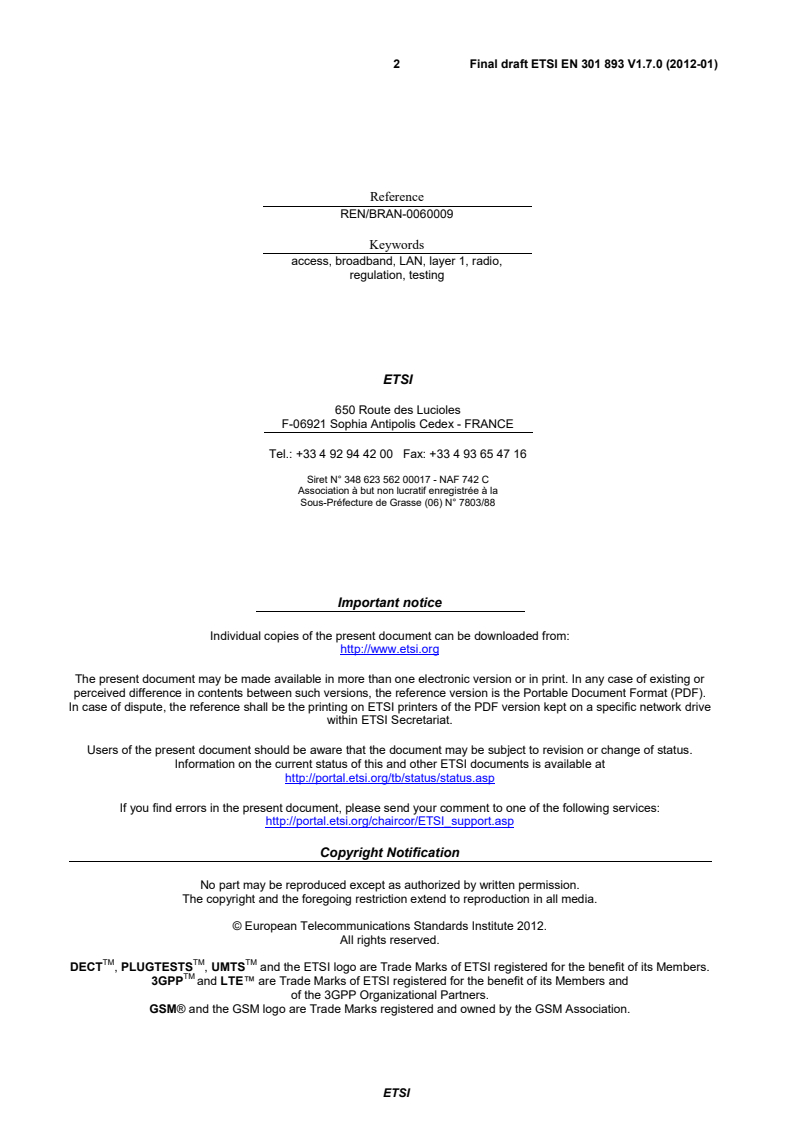 en_301893v010700o - Broadband Radio Access Networks (BRAN); 5 GHz high performance RLAN; Harmonized EN covering the essential requirements of article 3.2 of the R&TTE Directive