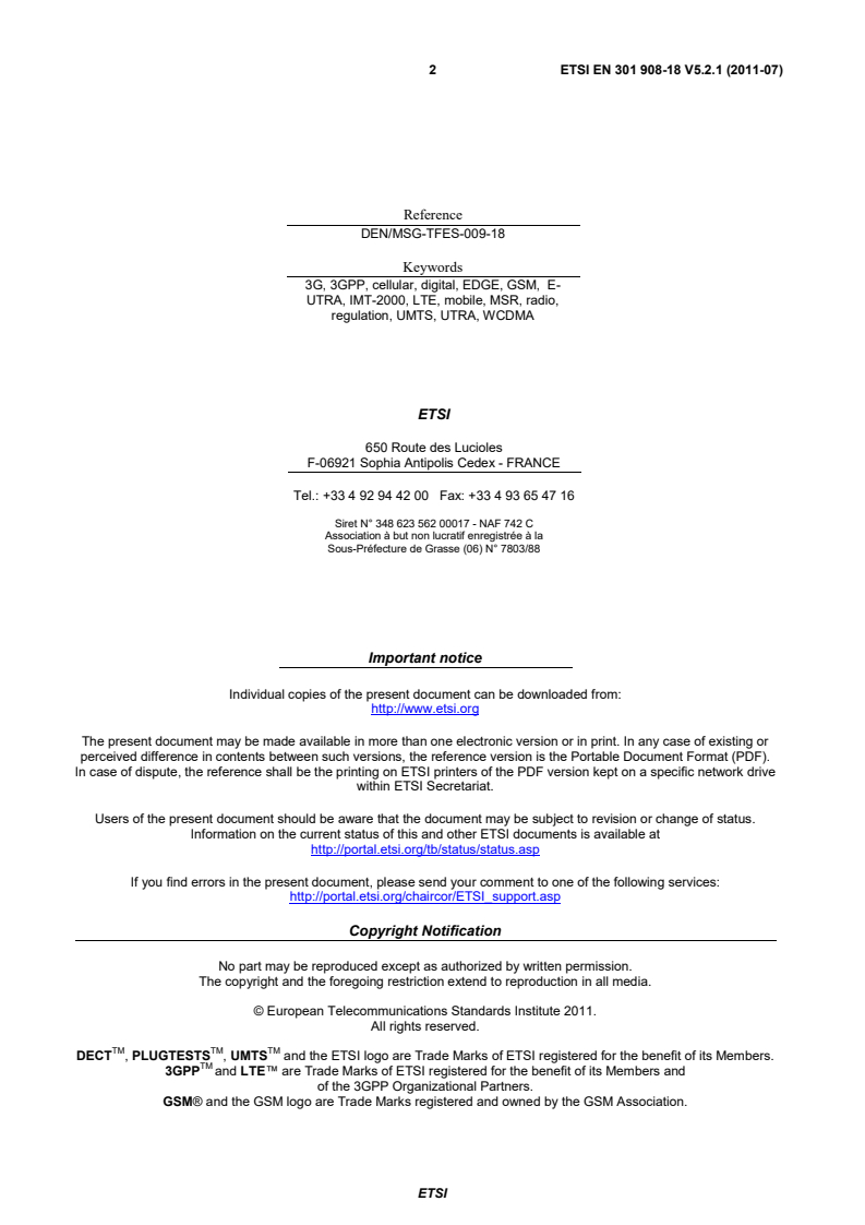 en_30190818v050201p - IMT cellular networks; Harmonized EN covering the essential requirements of article 3.2 of the R&TTE Directive; Part 18: E-UTRA, UTRA and GSM/EDGE Multi-Standard Radio (MSR) Base Station (BS)