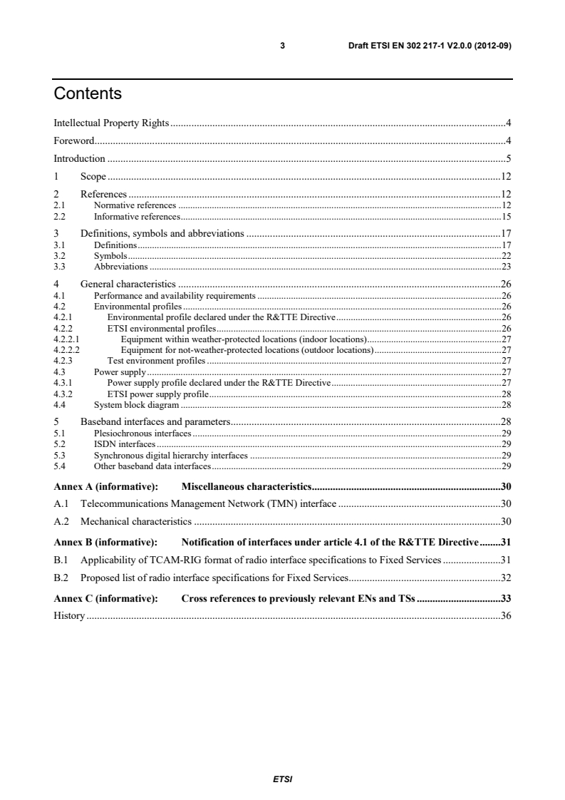 SIST EN 302 217-1 V2.1.1:2013 ETSI EN 302 217-1 V2.0.0 (2012-09) - Fixed Radio Systems; Characteristics and requirements for point-to-point equipment and antennas; Part 1: Overview and system-independent common characteristics - Page 3 preview