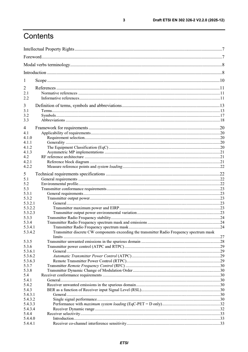 SIST EN 302 326-2 V2.2.1:2026 ETSI EN 302 326-2 V2.2.0 (2025-12) - Fixed Radio Systems; Multipoint Equipment and Antennas; Part 2: Harmonised Standard for access to radio spectrum - Page 3 preview