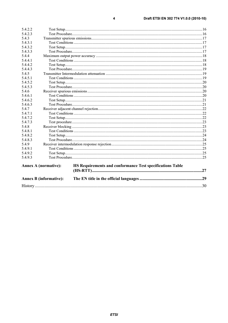 SIST EN 302 774 V1.1.1:2011 en_302774v010000c - Broadband Wireless Access Systems (BWA) in the 3 400 MHz to 3 800 MHz frequency band; Base Stations; Harmonized EN covering the essential requirements of article 3.2 of the R&TTE Directive - Page 4 preview