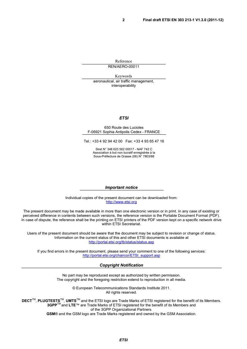 en_30321301v010300o - Advanced Surface Movement Guidance and Control System (A-SMGCS); Part 1: Community Specification for application under the Single European Sky Interoperability Regulation EC 552/2004 for A-SMGCS Level 1 including external interfaces