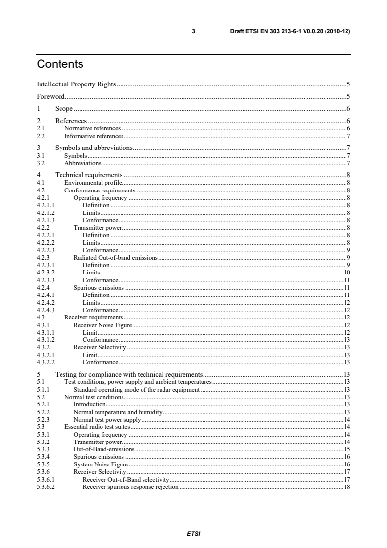 SIST EN 303 213-6-1 V1.1.1:2011 en_3032130601v000020c - Advanced Surface Movement Guidance and Control System (A-SMGCS); Part 6: Harmonized EN covering the essential requirements of article 3.2 of the R&TTE Directive for deployed surface movement radar sensors; Sub-part 1: Sensors using pulsed signals and transmitting power up to 100 kW - Page 3 preview