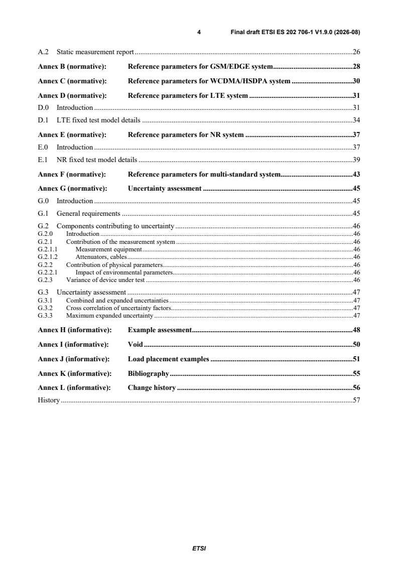 kSIST FprES 202 706-1 V1.9.0:2026 ETSI ES 202 706-1 V1.9.0 (2026-08) - Environmental Engineering (EE); Metrics and measurement method for energy efficiency of wireless access network equipment; Part 1: Power consumption - static measurement method - Page 4 preview