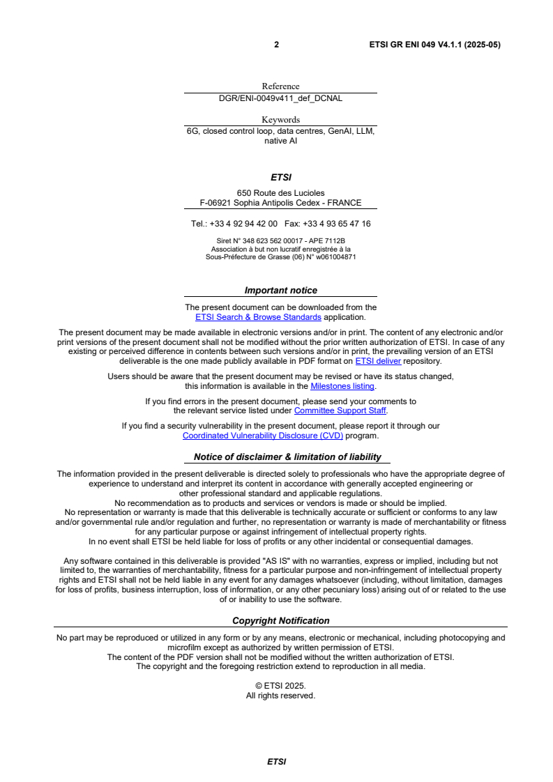 ETSI GR ENI 049 V4.1.1 (2025-05) - Experiential Networked Intelligence (ENI); Definition of Data Centre network autonomic levels