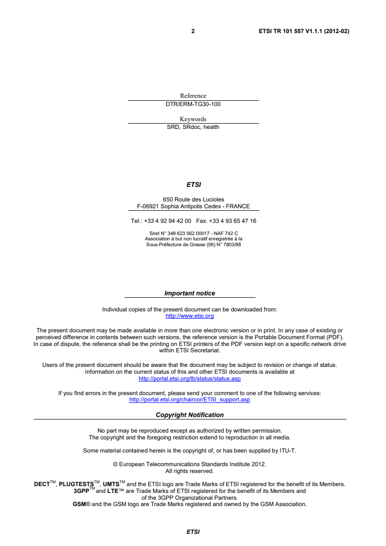 tr_101557v010101p - Electromagnetic compatibility and Radio spectrum Matters (ERM); System Reference document (SRdoc); Medical Body Area Network Systems (MBANSs) in the 1 785 MHz to 2 500 MHz range
