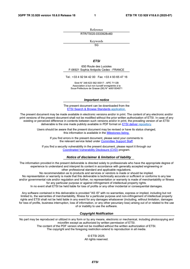 ETSI TR 133 928 V18.6.0 (2025-07) - 5G; ADMF logic for provisioning Lawful Interception (LI) (3GPP TR 33.928 version 18.6.0 Release 18)