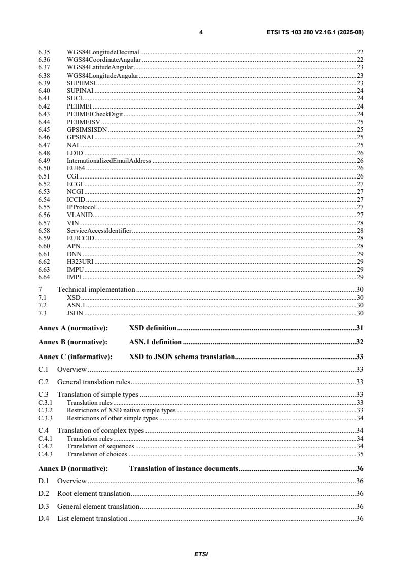 SIST-TS ETSI/TS 103 280 V2.16.1:2025 ETSI TS 103 280 V2.16.1 (2025-08) - Lawful Interception (LI); Dictionary for common parameters - Page 4 preview