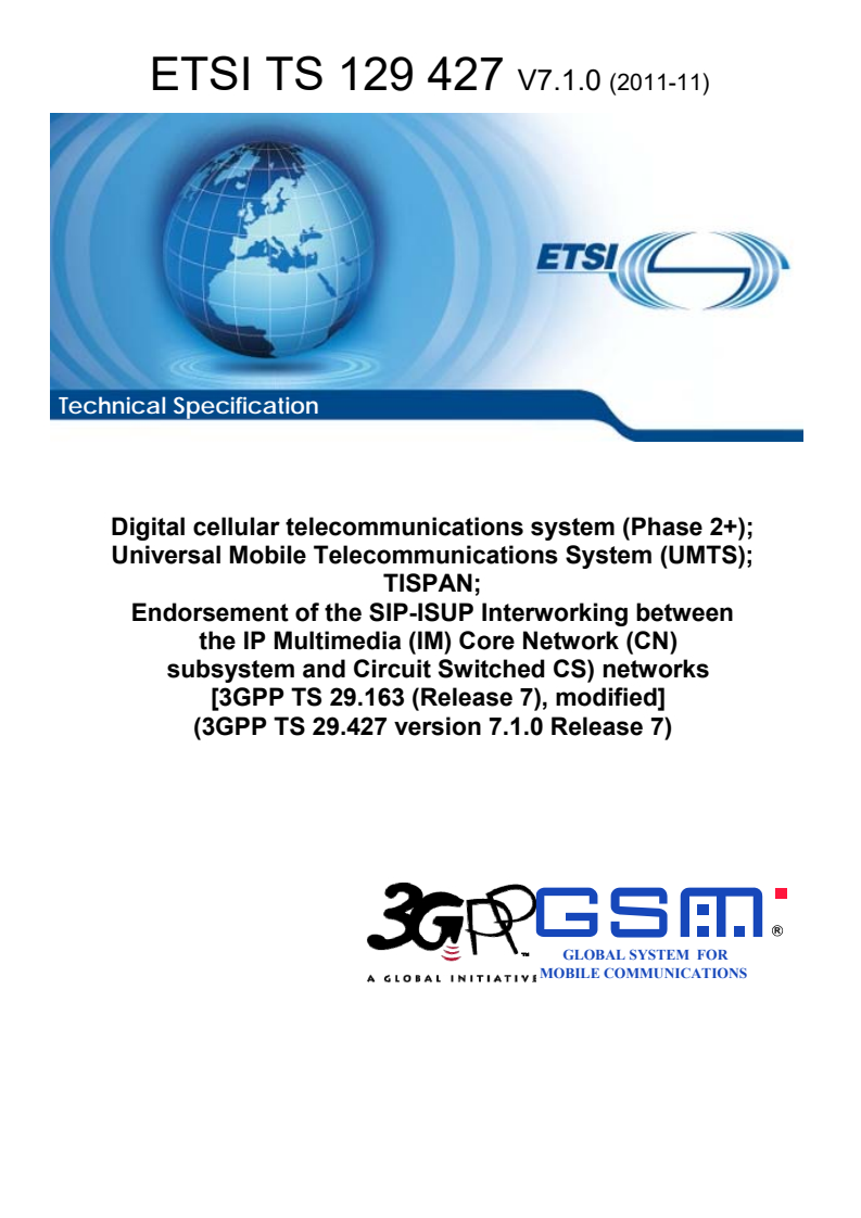ETSI TS 129 427 V7.1.0 (2011-11) - Digital cellular telecommunications ...