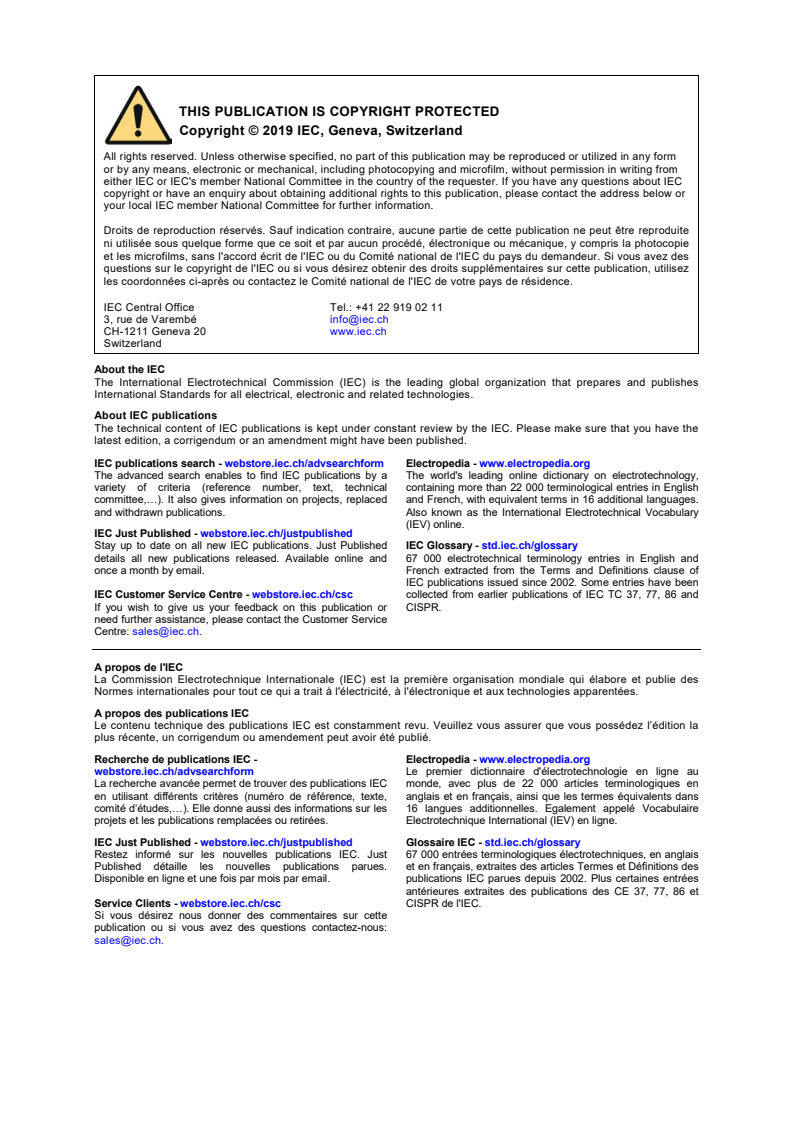 CISPR 11:2015/AMD2:2019 CISPR 11:2015/AMD2:2019 - Amendment 2 - Industrial scientific and medical equipment - Radio-frequency disturbance characteristics - Limits and methods of measurement
Released:1/18/2019 - Page 2 preview