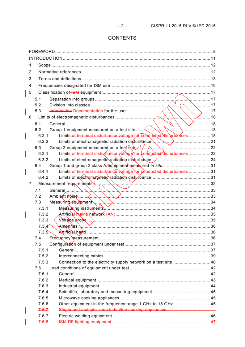 CISPR 11:2015 CISPR 11:2015 RLV - Industrial, scientific and medical equipment - Radio-frequency disturbance characteristics - Limits and methods of measurement
Released:6/9/2015 - Page 4 preview