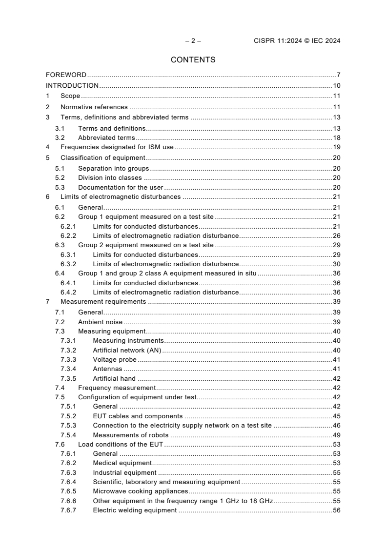 CISPR 11:2024 CISPR 11:2024 - Industrial, scientific and medical equipment - Radio-frequency disturbance characteristics - Limits and methods of measurement
Released:2/13/2024 - Page 4 preview
