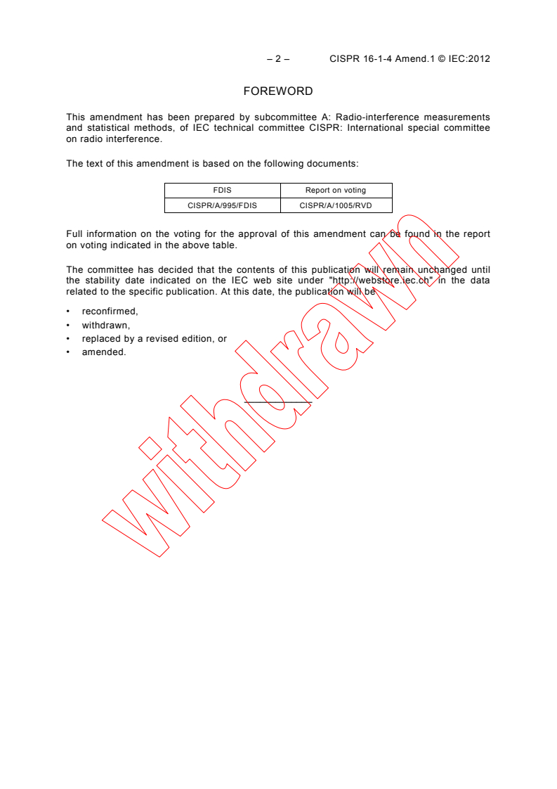 CISPR 16-1-4:2010/AMD1:2012 CISPR 16-1-4:2010/AMD1:2012 - Amendment 1 - Specification for radio disturbance and immunity measuring apparatus and methods - Part 1-4: Radio disturbance and immunity measuring apparatus - Antennas and test sites for radiated disturbance measurements
Released:7/11/2012 - Page 4 preview